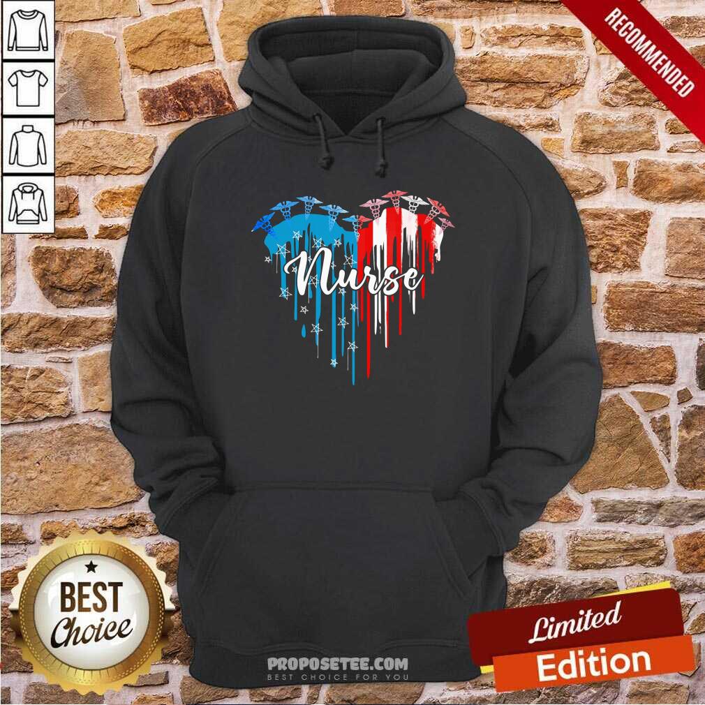 Nurse Heart American Flag Shirt - Image 2