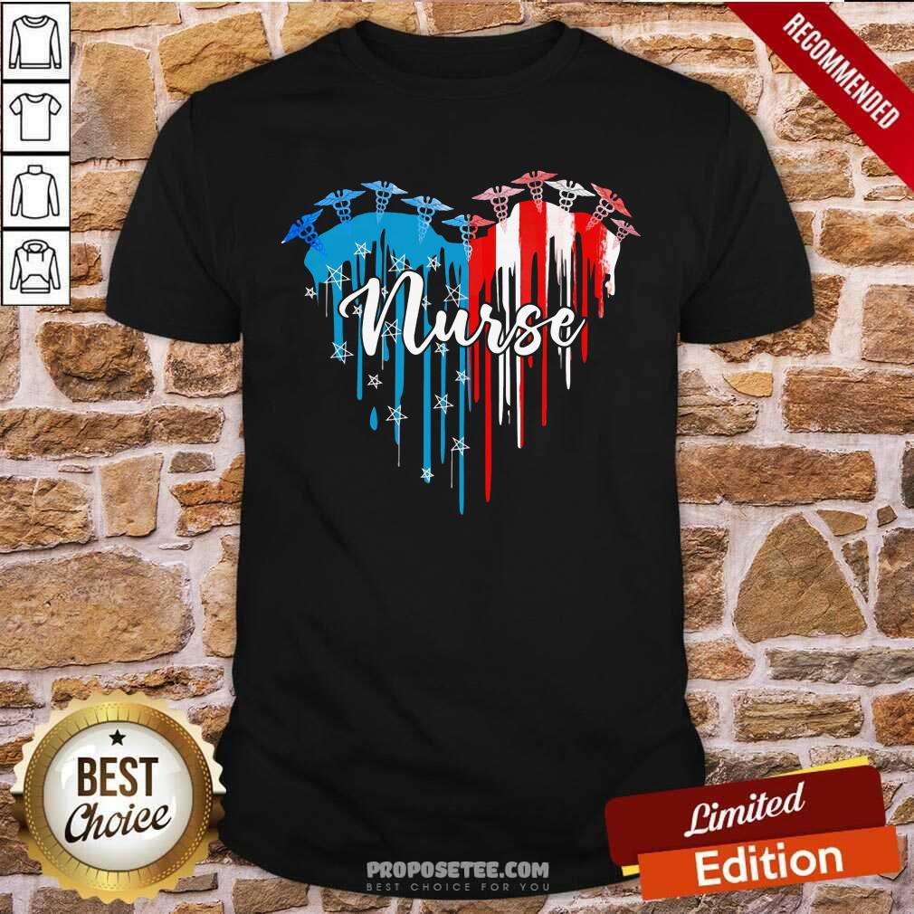 Nurse Heart American Flag Shirt