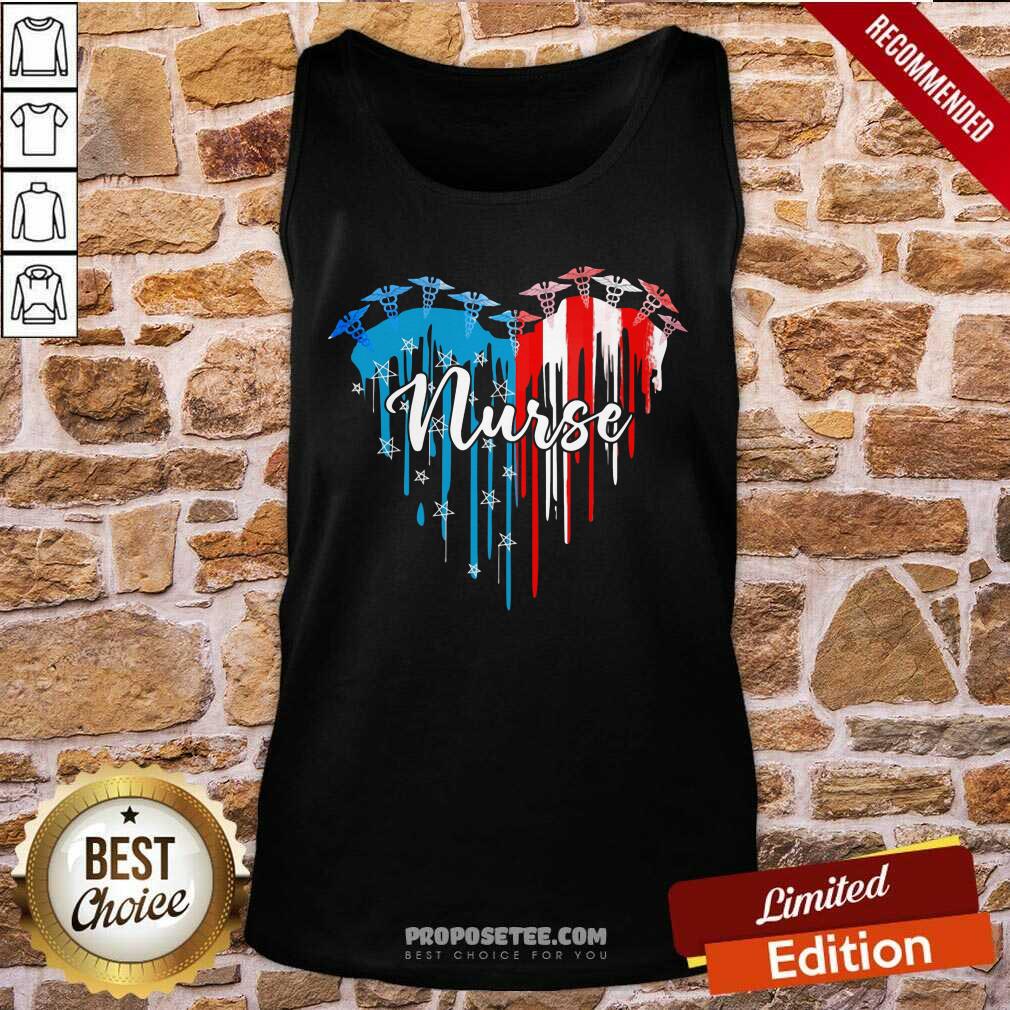Nurse Heart American Flag Shirt - Image 4