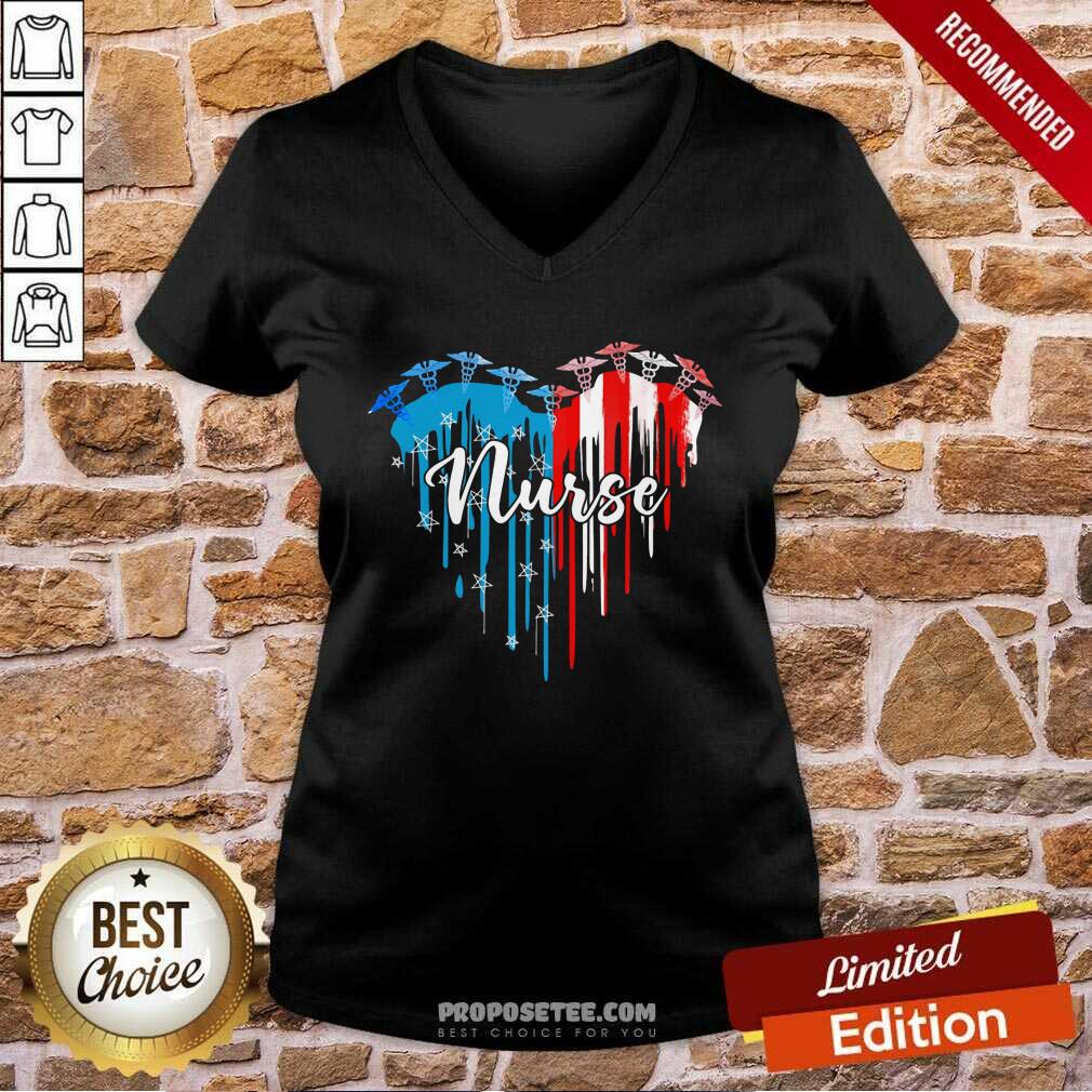 Nurse Heart American Flag Shirt - Image 3