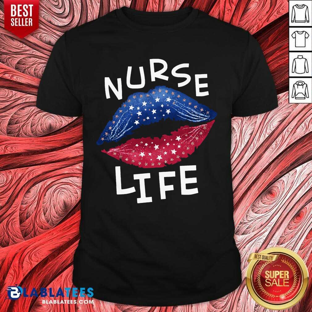 Nurse Life American Flag Lips Shirt