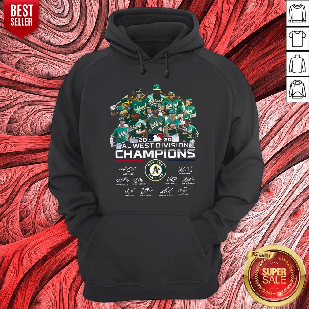 Oakland Athletics 2020 AL West Division Champions Signatures Shirt - Image 3