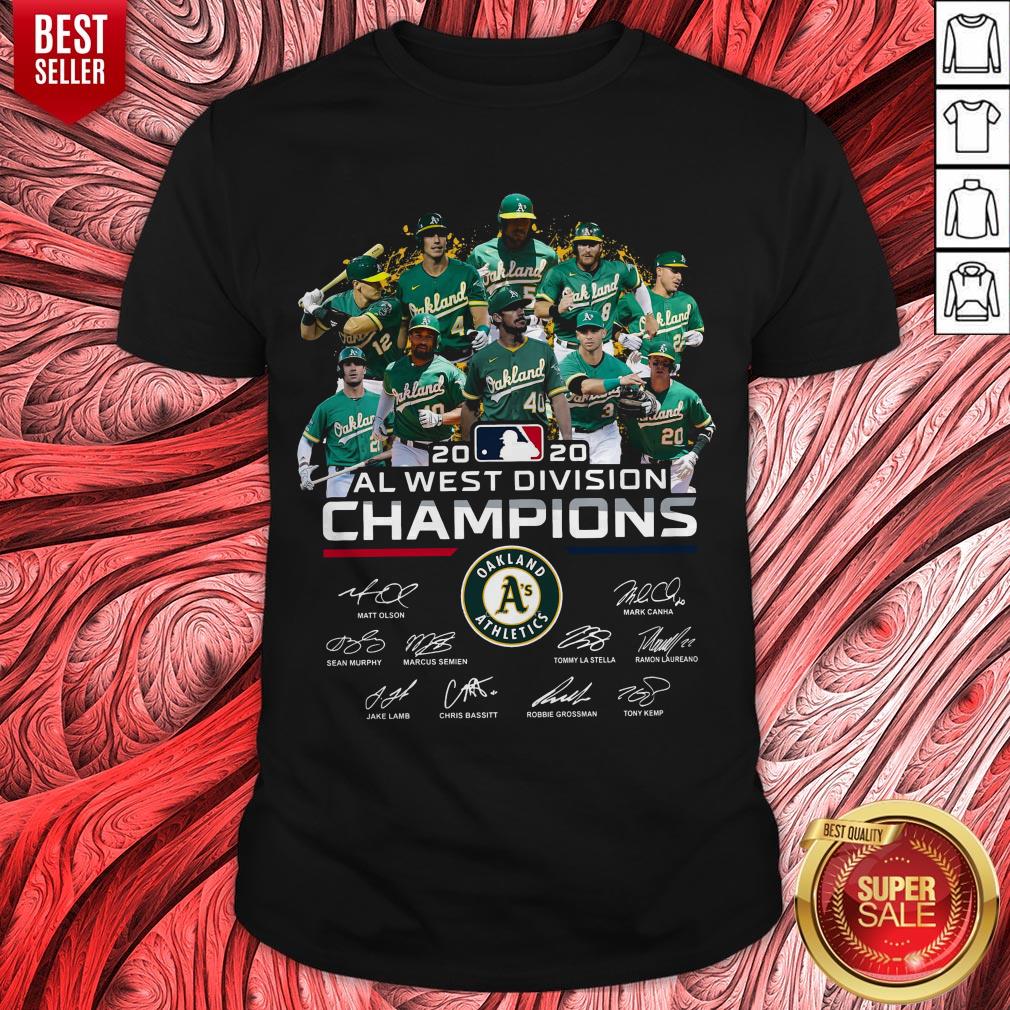 Oakland Athletics 2020 AL West Division Champions Signatures Shirt