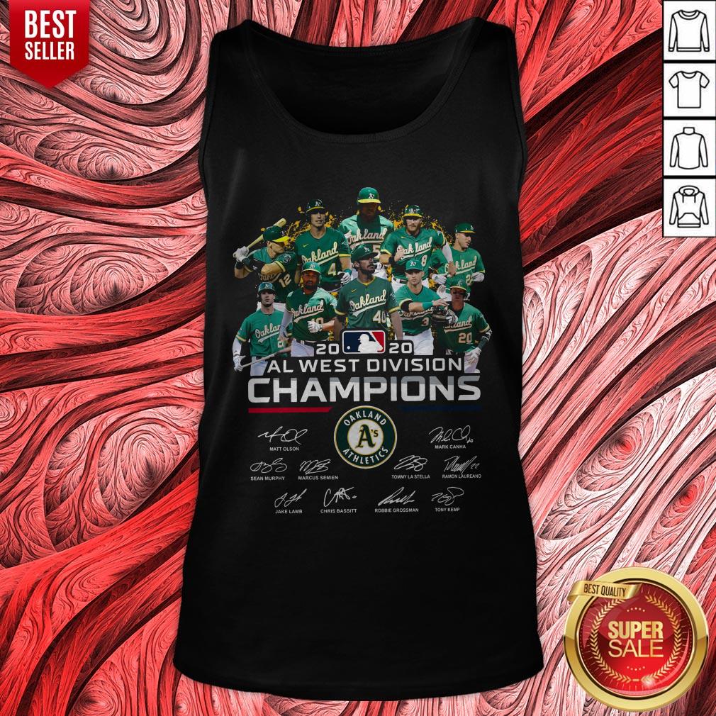 Oakland Athletics 2020 AL West Division Champions Signatures Shirt - Image 5