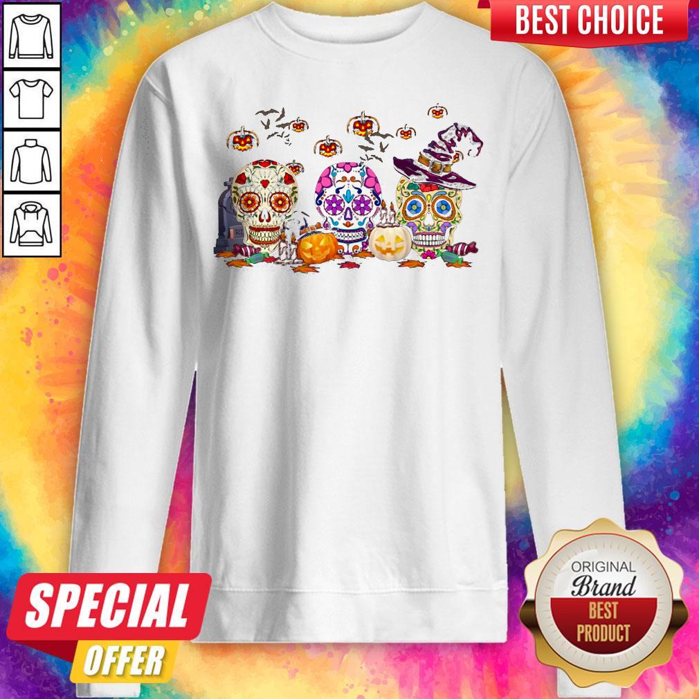 Offficial Skull Witch Pumpkin Halloween Shirt - Image 5
