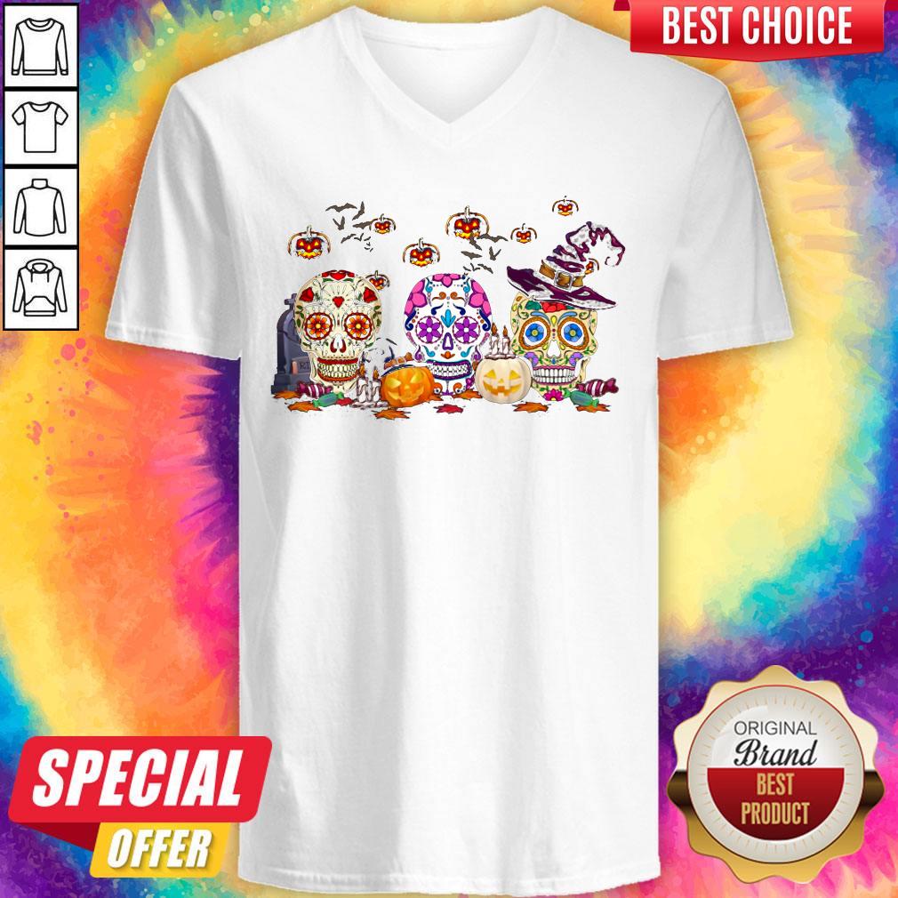 Offficial Skull Witch Pumpkin Halloween Shirt - Image 3