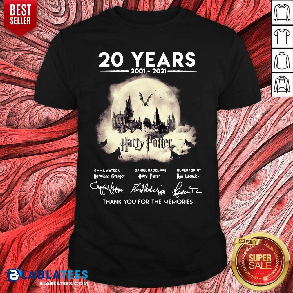 Official 20 Years 2001 2021 Harry Potter Signatures Thank You For The Memories Shirt