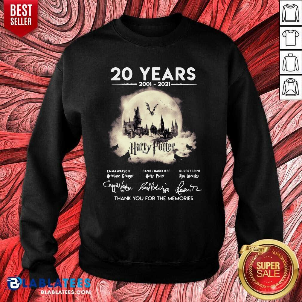 Official 20 Years 2001 2021 Harry Potter Signatures Thank You For The Memories Shirt - Image 4