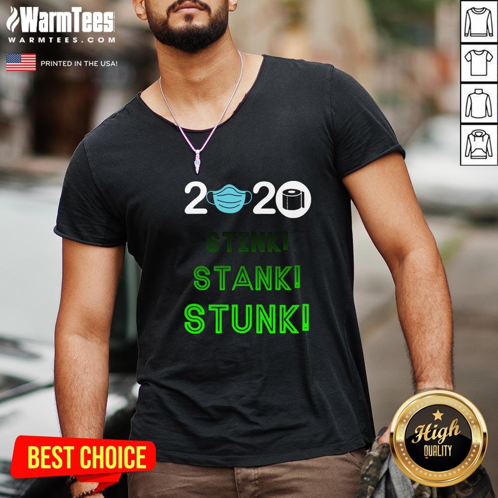 Official 2020 Stink Stank Stunk Mask Toilet Paper Shirt - Image 2