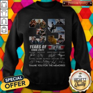 Alternative view of Official 35 Years Of Top Gun 1986 2021 Thank You For The Memories Signatures Shirt