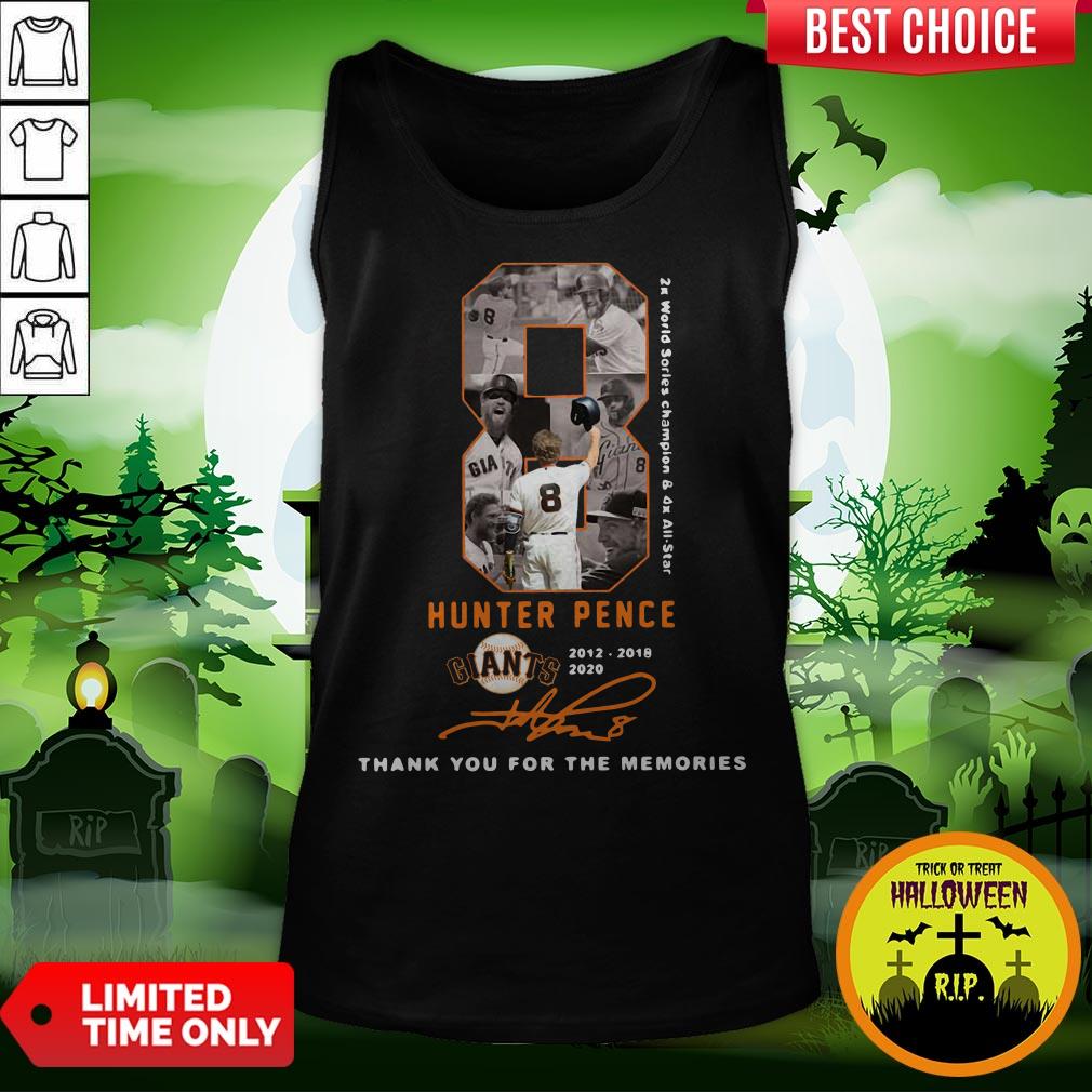Official 8 Hunter Pence San Francisco Giants 2012 2018 2020 Thank You For The Memories Signature Shirt - Image 3