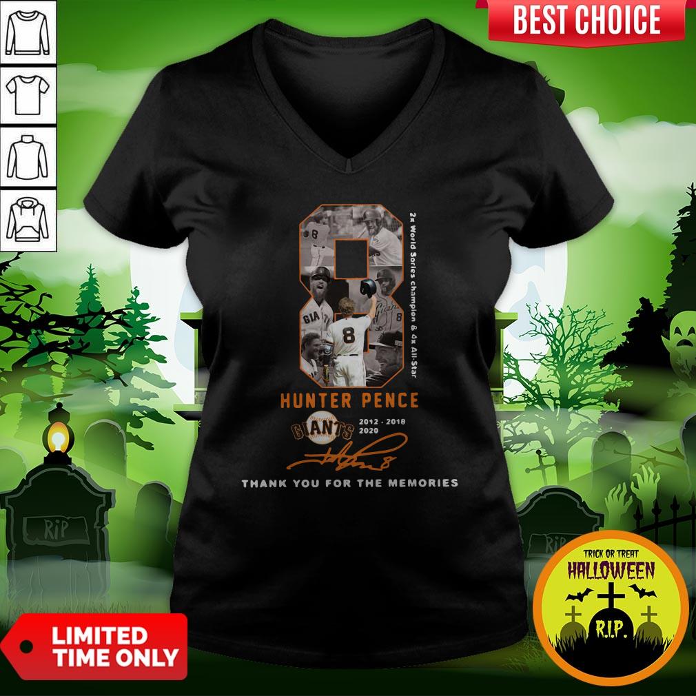 Official 8 Hunter Pence San Francisco Giants 2012 2018 2020 Thank You For The Memories Signature Shirt - Image 2