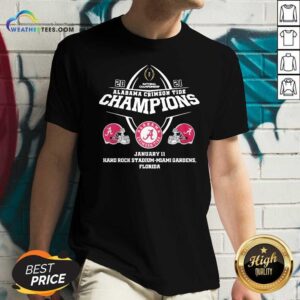 Alternative view of Official Alabama Crimson Tide Champions January 11 Hard Rock Stadium Miami Gardens Florida Shirt