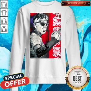 Alternative view of Official Anthony Bourdain Fuck Middle Finger Shirt