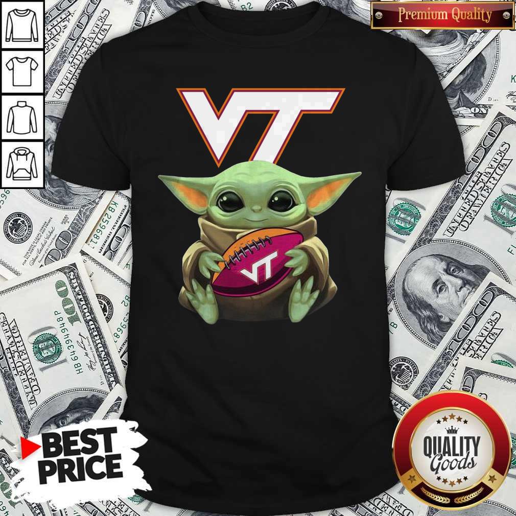 Official Baby Yoda Hug Virginia Tech Football Shirt