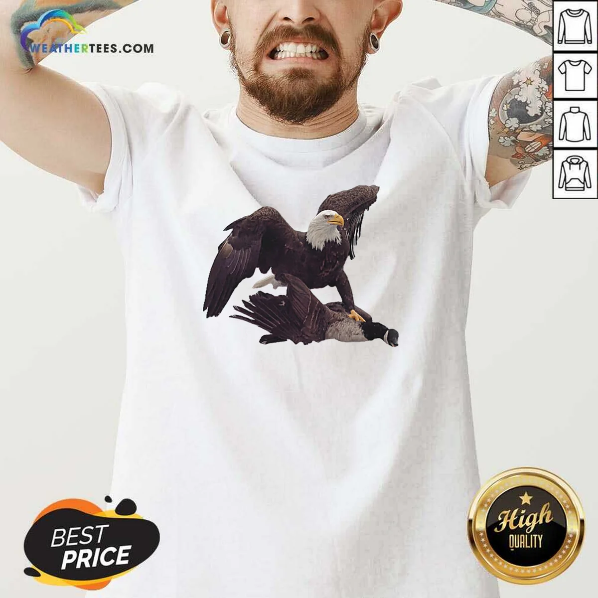 Official Bald Eagle Attacking Canada Goose Shirt - Image 2