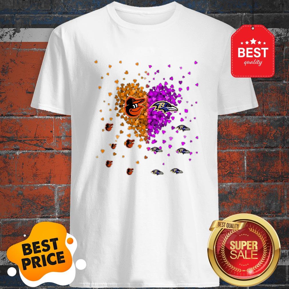 Official Baltimore Orioles And Baltimore Ravens Heart Shirt
