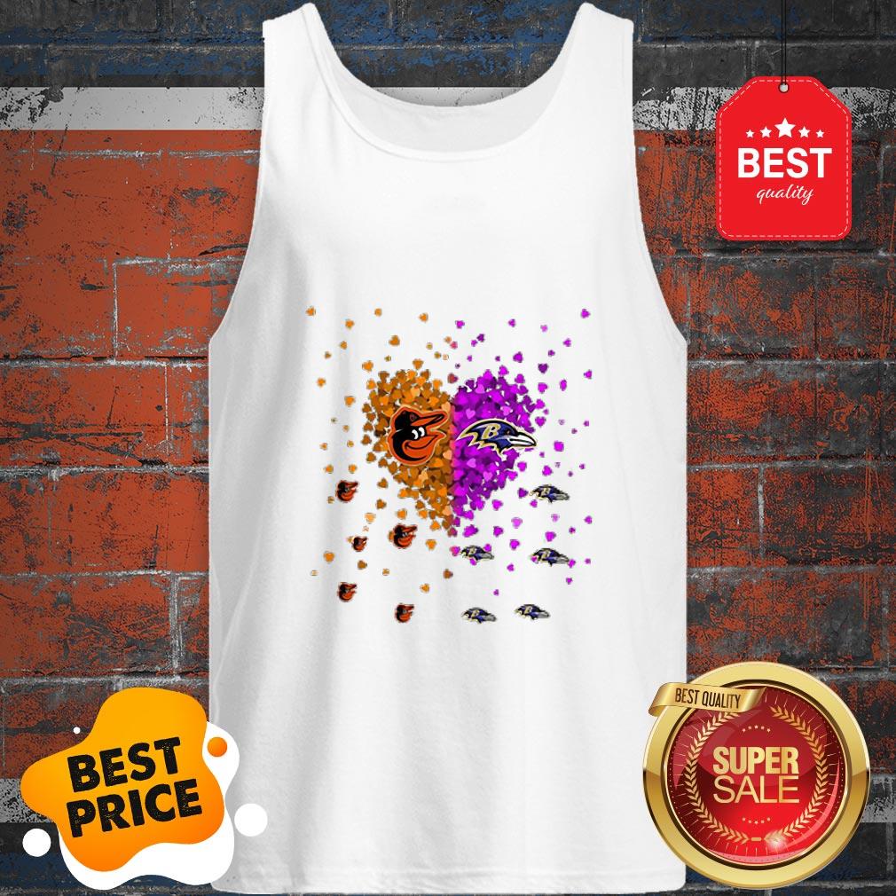 Official Baltimore Orioles And Baltimore Ravens Heart Shirt - Image 5