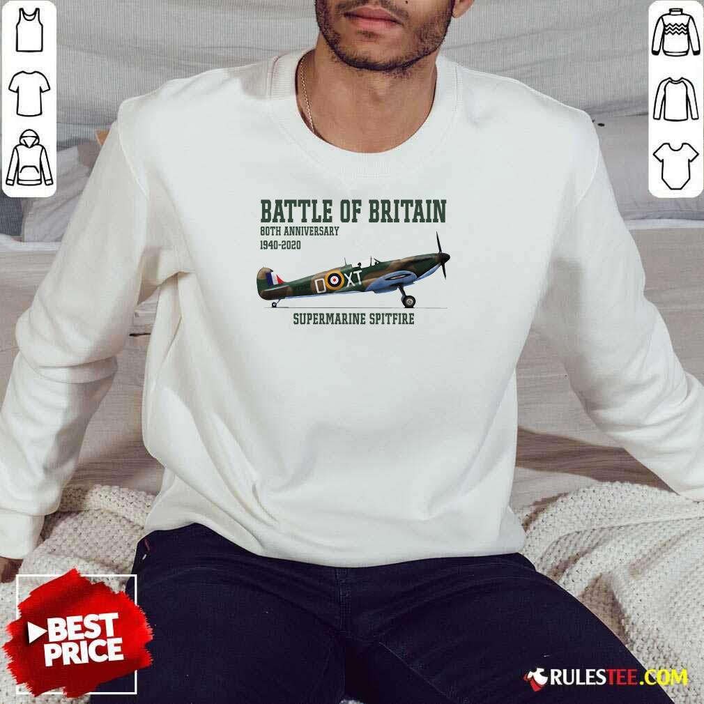 Official Battle Of Britain 80th Anniversary 1940 2020 Supermarine Spitfire T-Shirt - Image 5