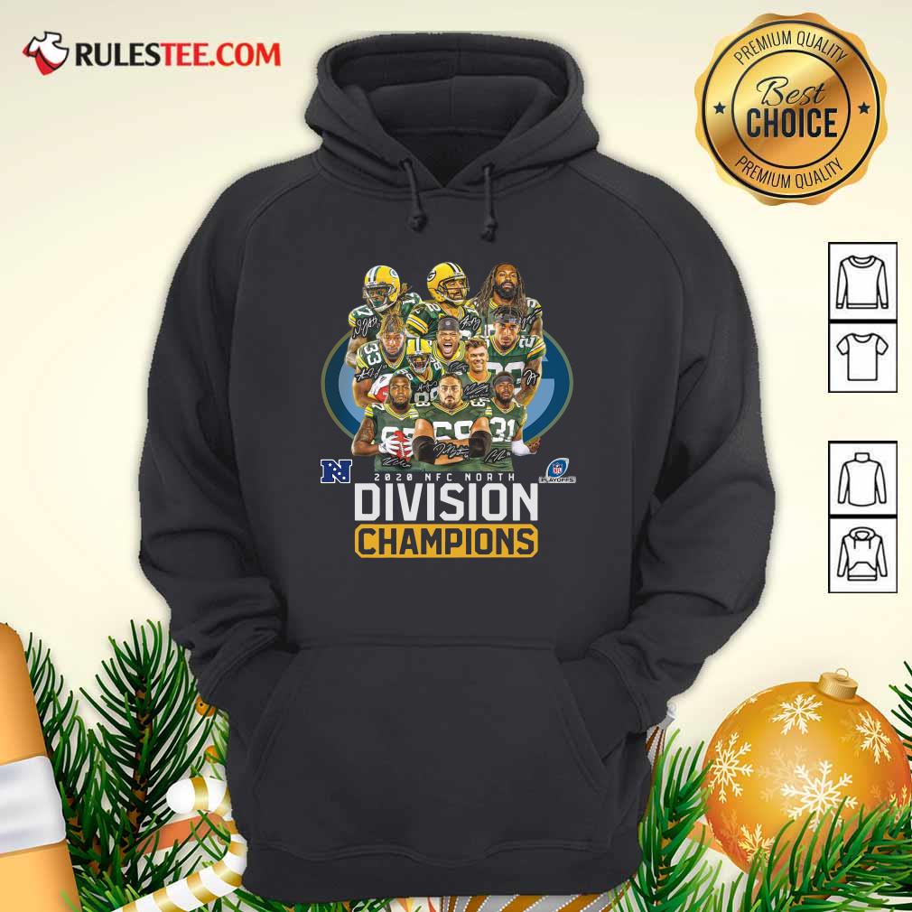 Official Bay Packers 2020 Nfc North Playoffs Division Champions Signatures Shirt - Image 3