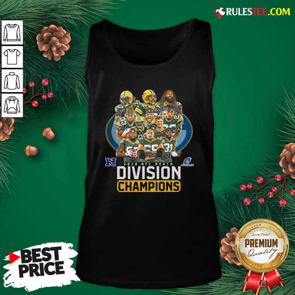 Official Bay Packers 2020 Nfc North Playoffs Division Champions Signatures Shirt - Image 5