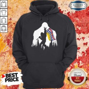 Alternative view of Official Bigfoot British Columbia Flag In The Forest Shirt