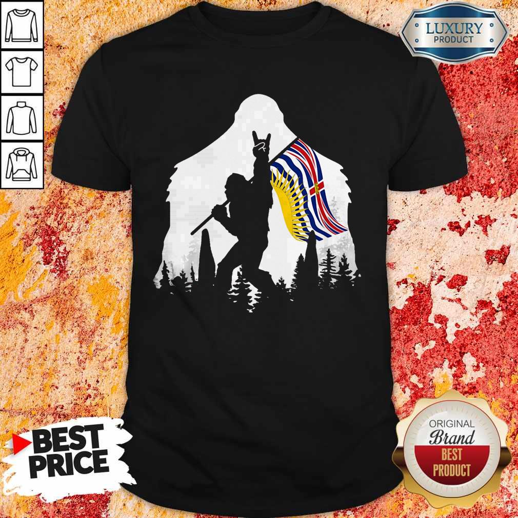 Official Bigfoot British Columbia Flag In The Forest Shirt