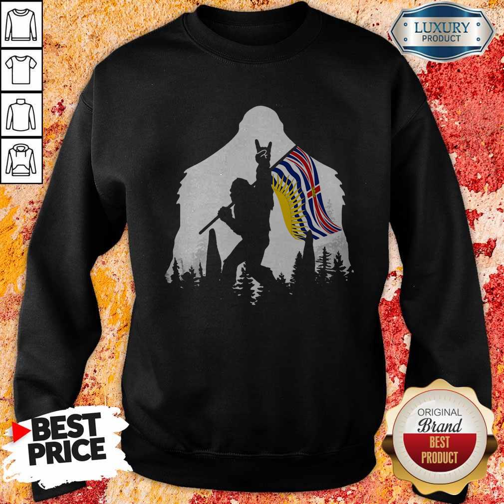 Official Bigfoot British Columbia Flag In The Forest Shirt - Image 5