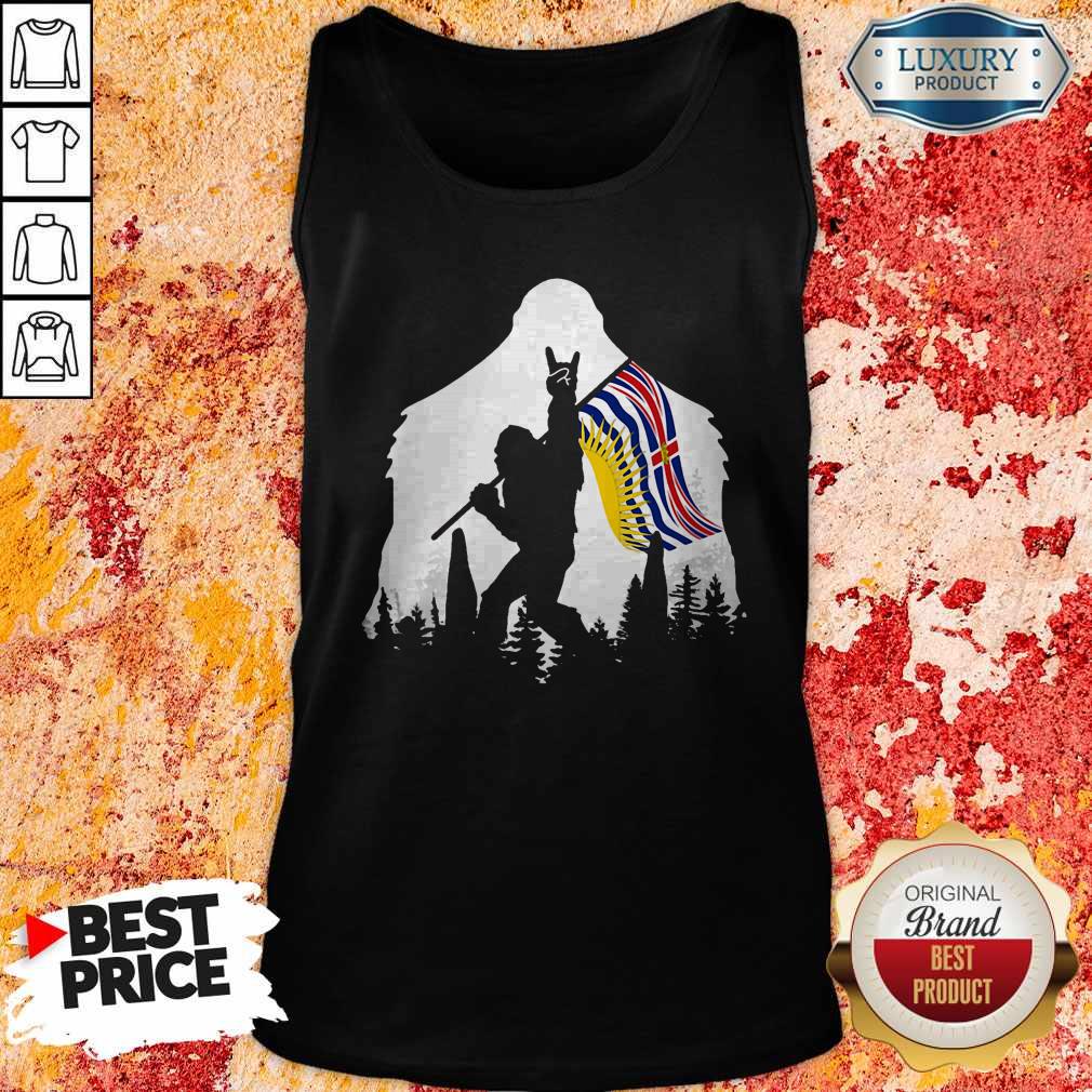 Official Bigfoot British Columbia Flag In The Forest Shirt - Image 4