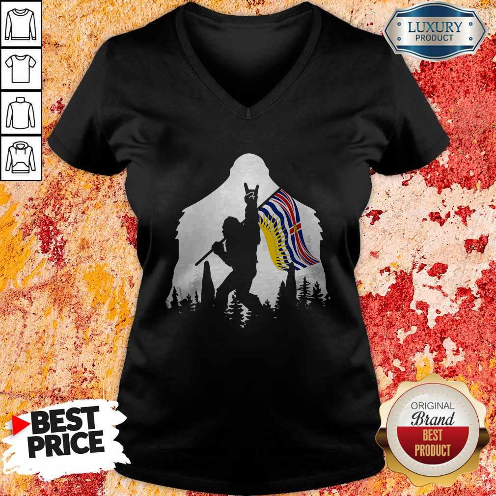 Official Bigfoot British Columbia Flag In The Forest Shirt - Image 3