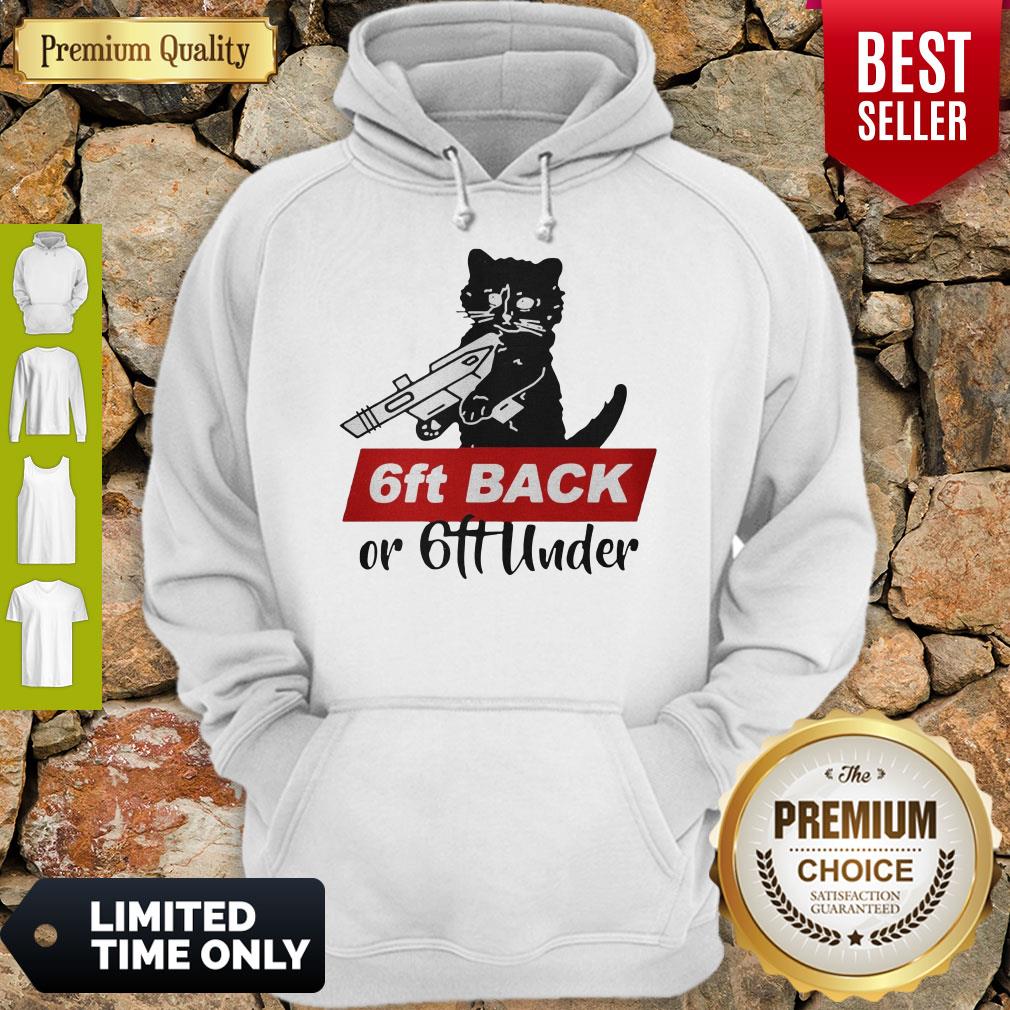 Official Black Cat Warning 6ft Back Or 6ft Under Shirt - Image 2