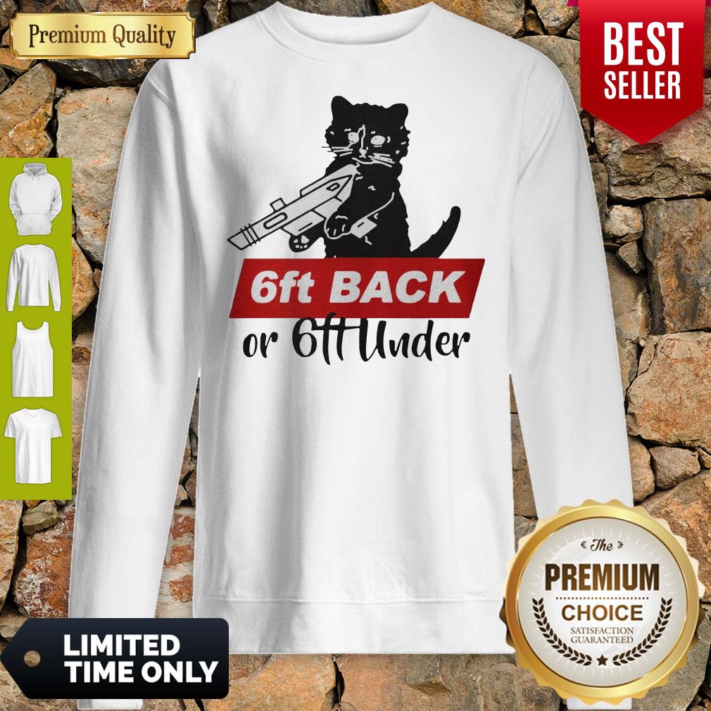 Official Black Cat Warning 6ft Back Or 6ft Under Shirt - Image 5