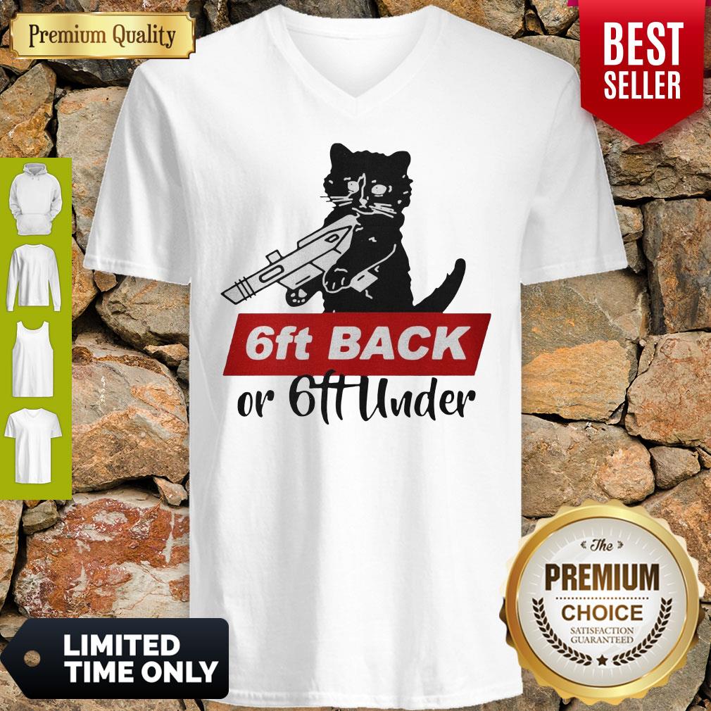 Official Black Cat Warning 6ft Back Or 6ft Under Shirt - Image 3