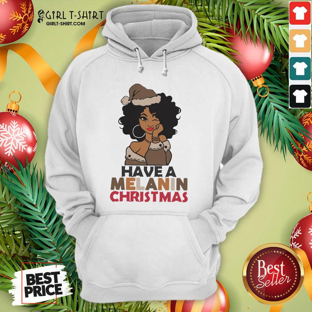 Official Black Girl hat Santa Have A Melanin Merry Christmas Shirt - Image 5