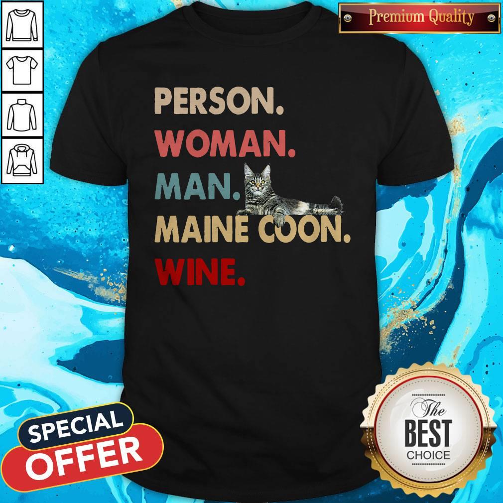 Official Cat Person Woman Man Maine Coon Wine Shirt