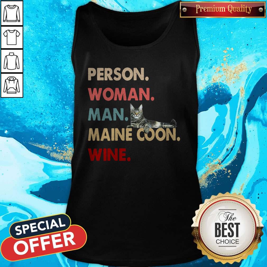 Official Cat Person Woman Man Maine Coon Wine Shirt - Image 4