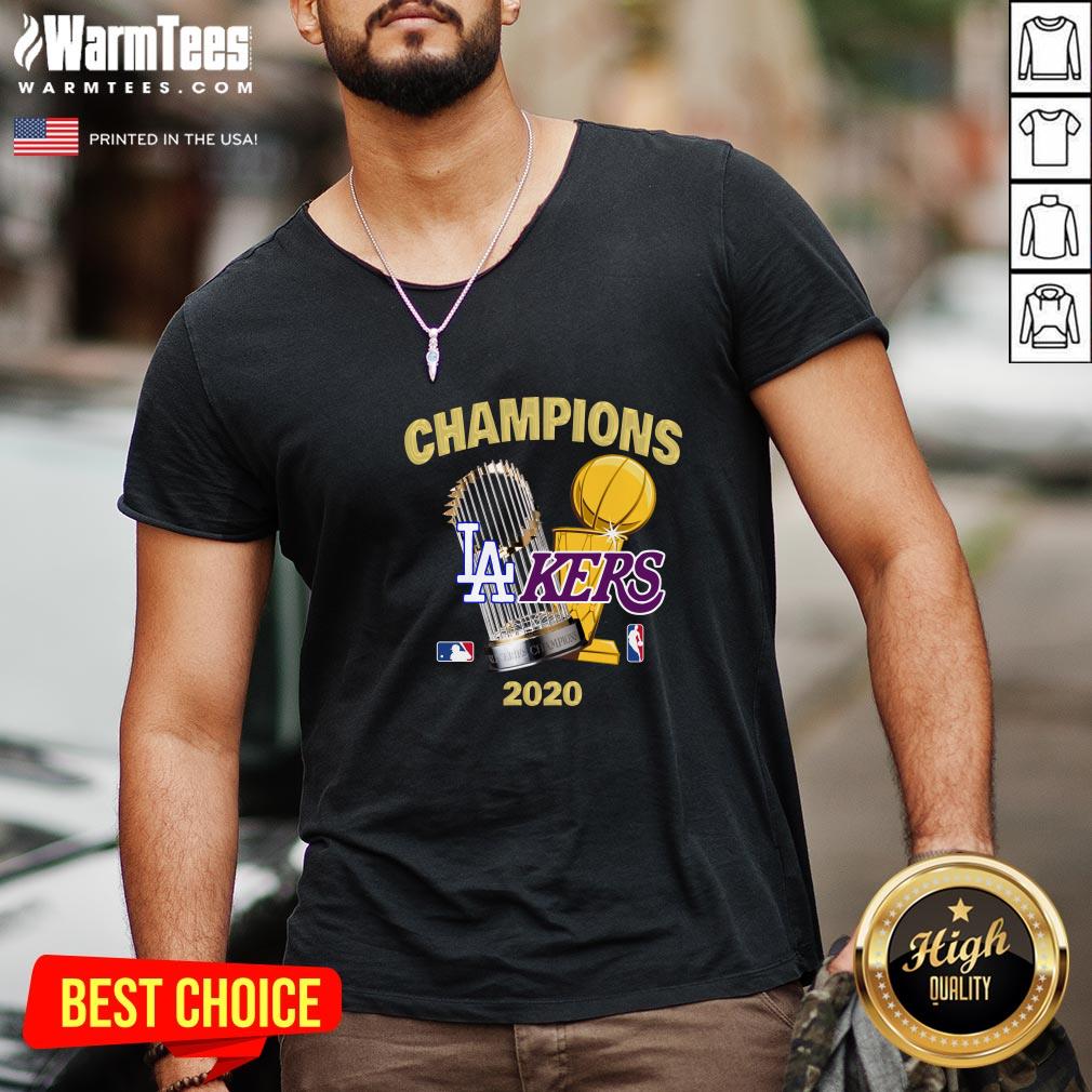 Official Champions Los Angeles Lakers Vs Los Angeles Dodgers 2020 Shirt - Image 2