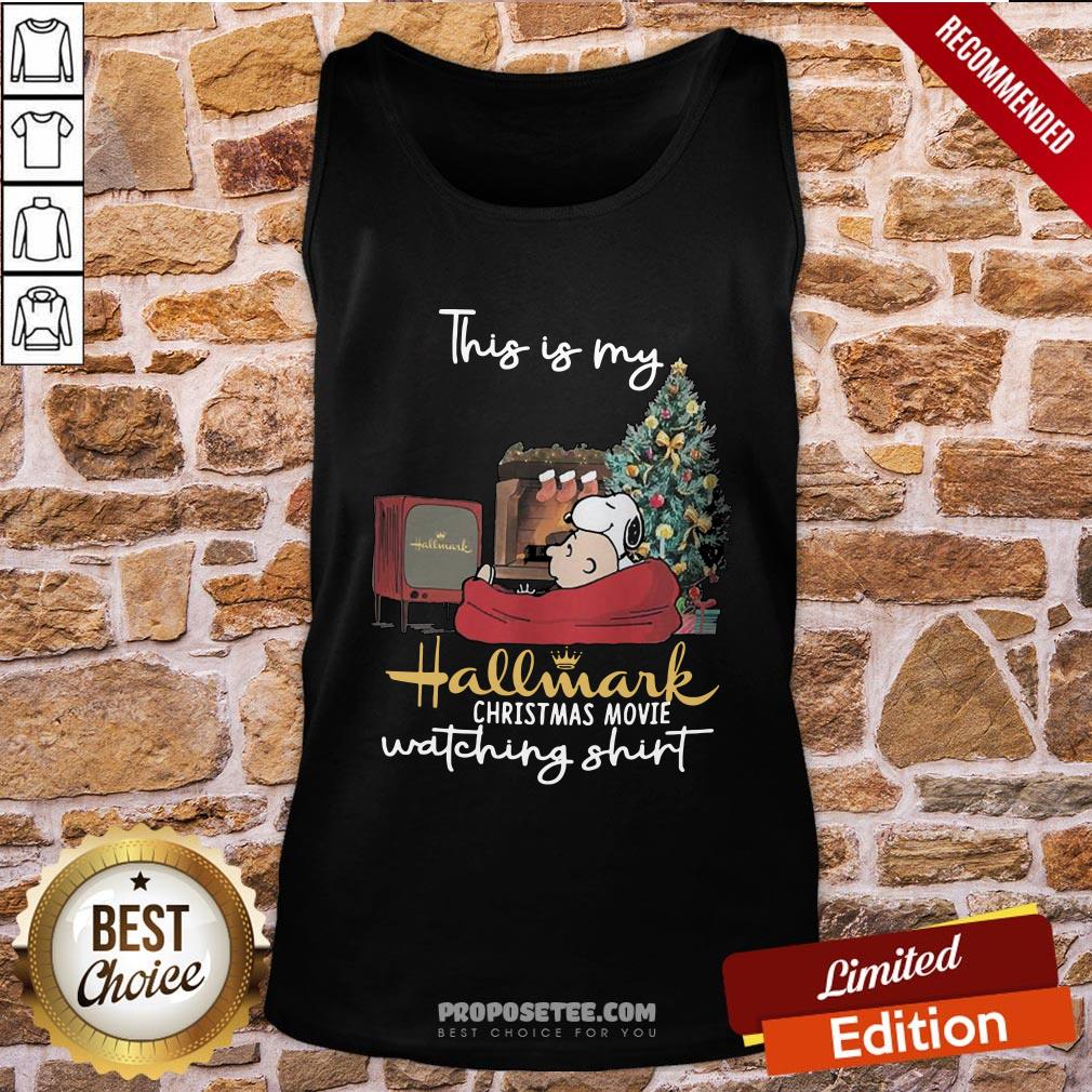 Official Charlie Brown And Snoopy This Is My Hallmark Christmas Movie Watching Shirt - Image 3