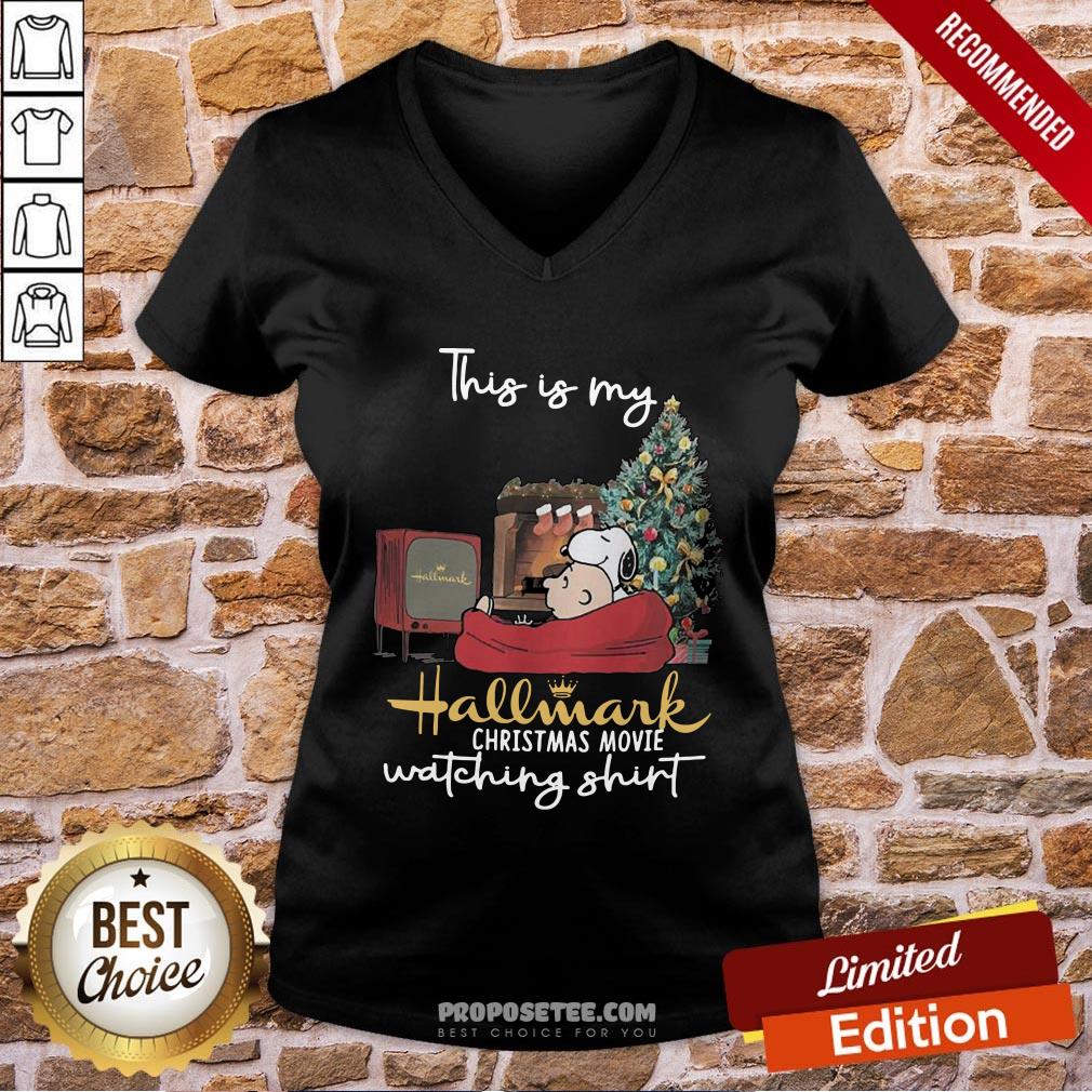 Official Charlie Brown And Snoopy This Is My Hallmark Christmas Movie Watching Shirt - Image 2