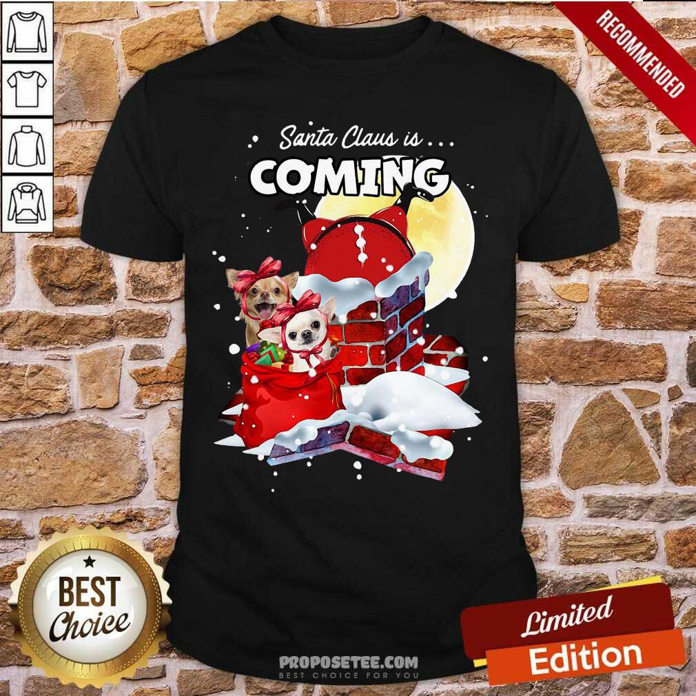 Official Chihuahua Santa Is Coming Gift For You Crewneck Ugly Christmas Shirt