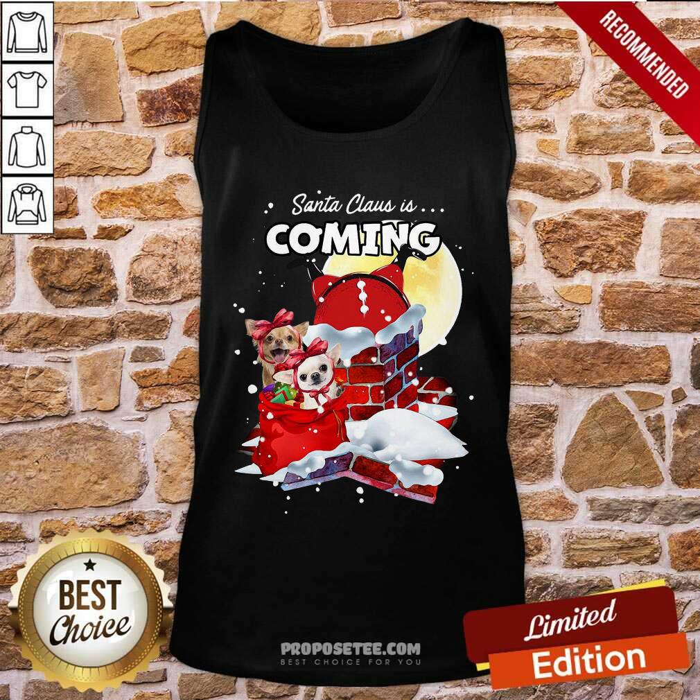 Official Chihuahua Santa Is Coming Gift For You Crewneck Ugly Christmas Shirt - Image 2