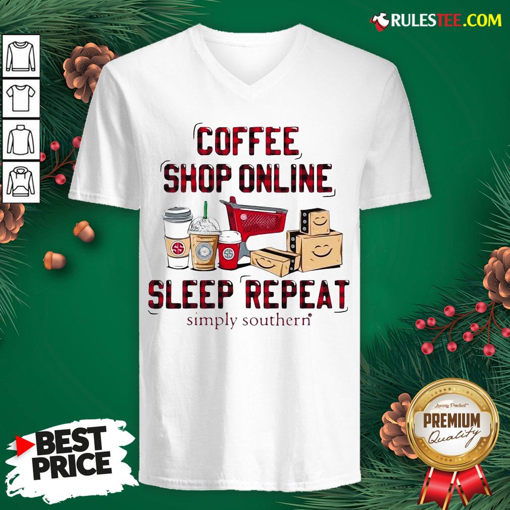 Official Coffee Shop Online Sleep Repeat Simply Southern Shirt - Image 4