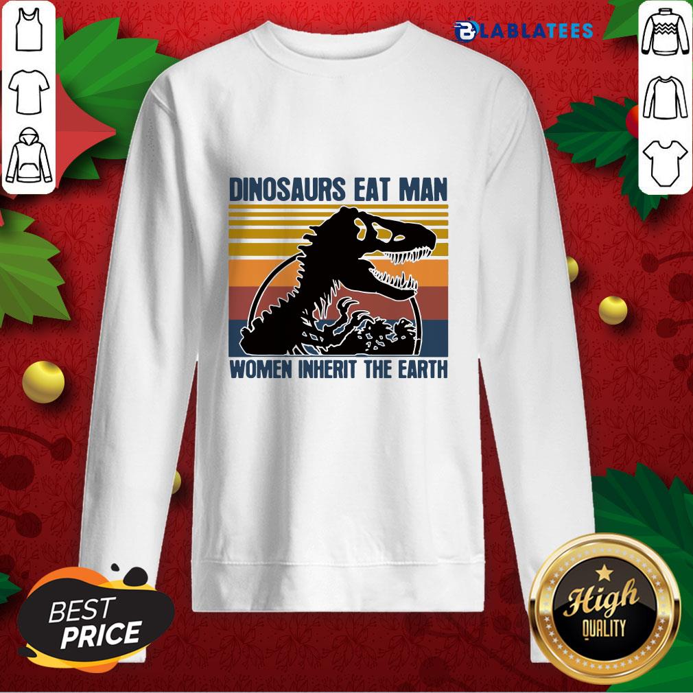 Official Dinosaurs Eat Man Women Inherit The Earth Vintage Shirt - Image 2