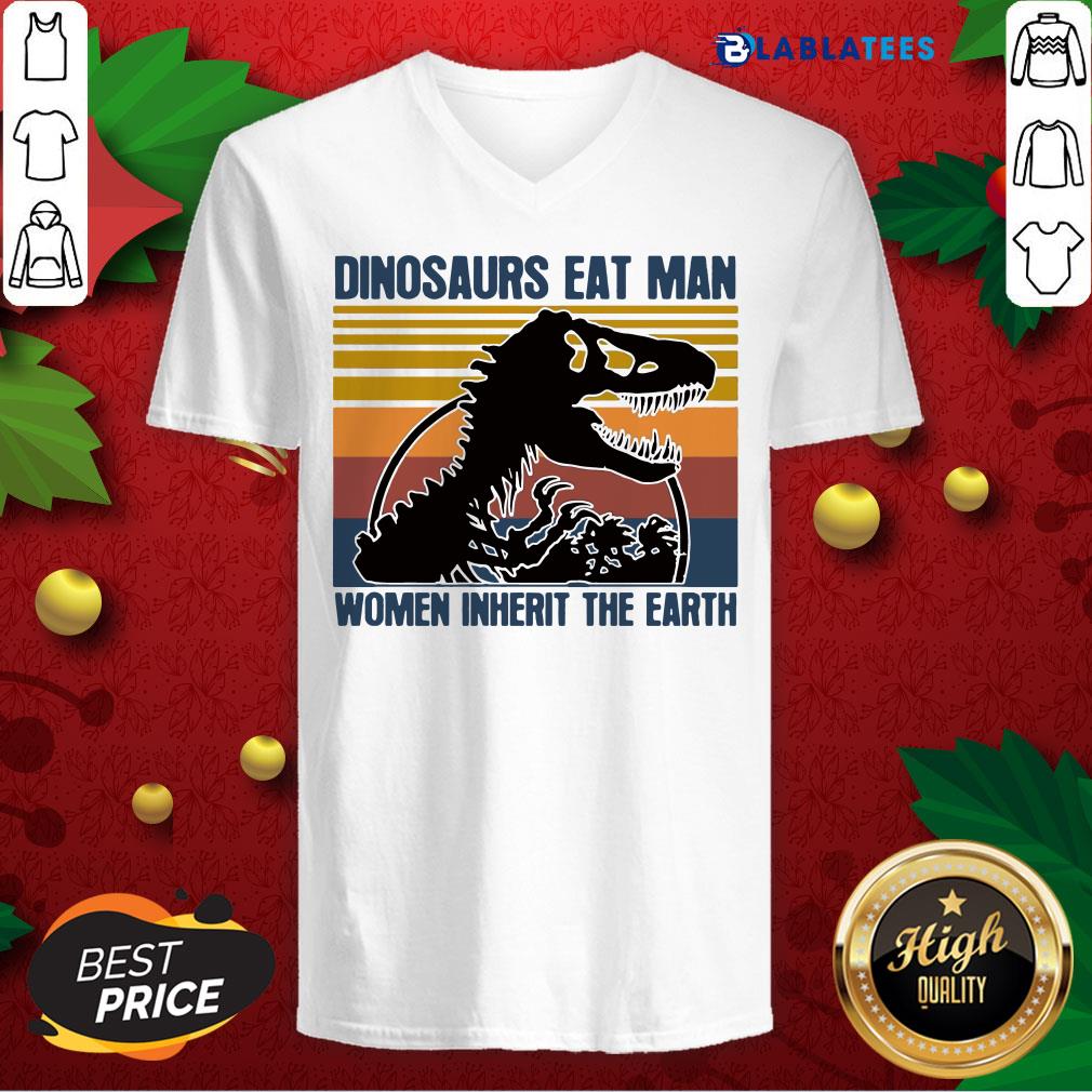 Official Dinosaurs Eat Man Women Inherit The Earth Vintage Shirt - Image 4