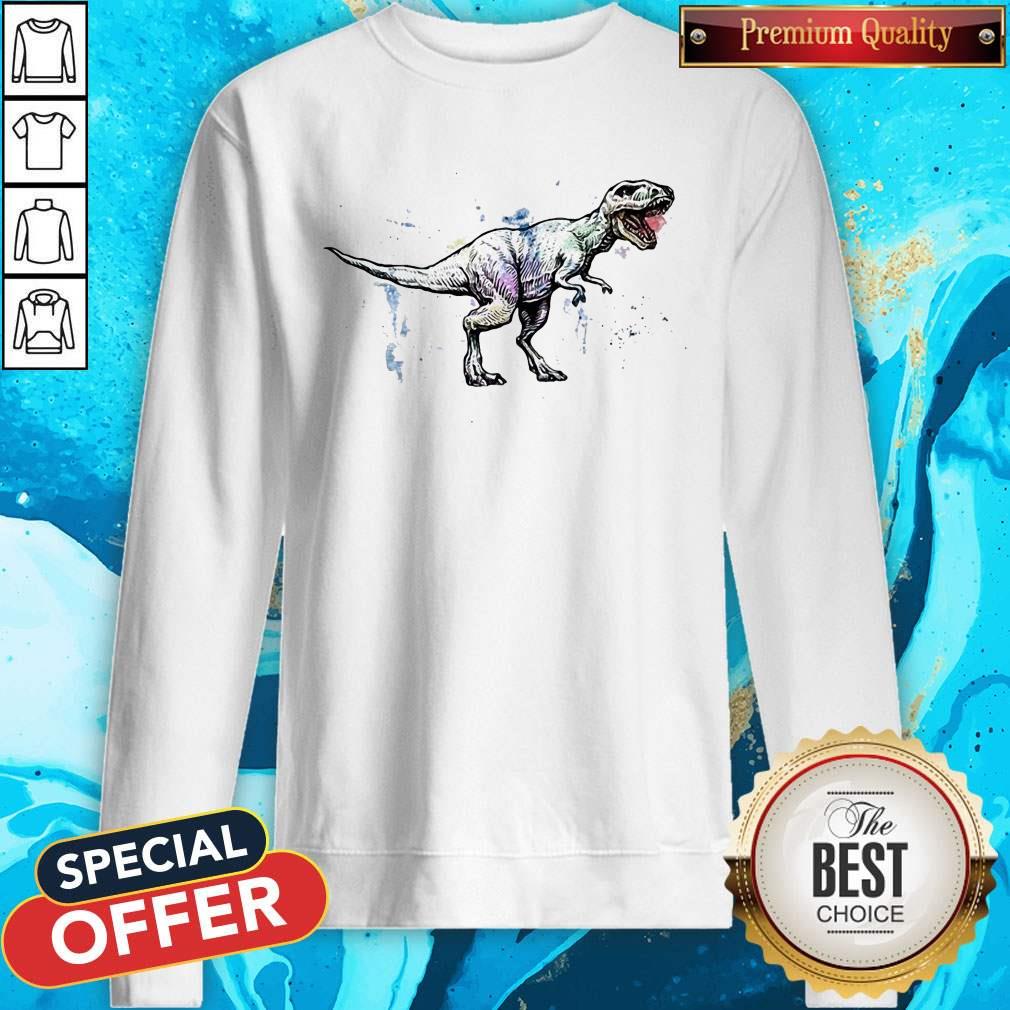 Official Dinosaurs T Rex Watercolor Shirt - Image 3