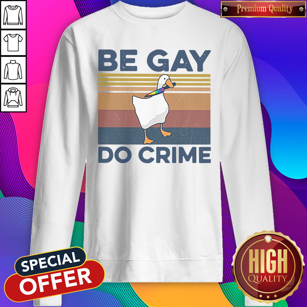 Official Duck Be Gay Do Crime Vintage Shirt - Image 3