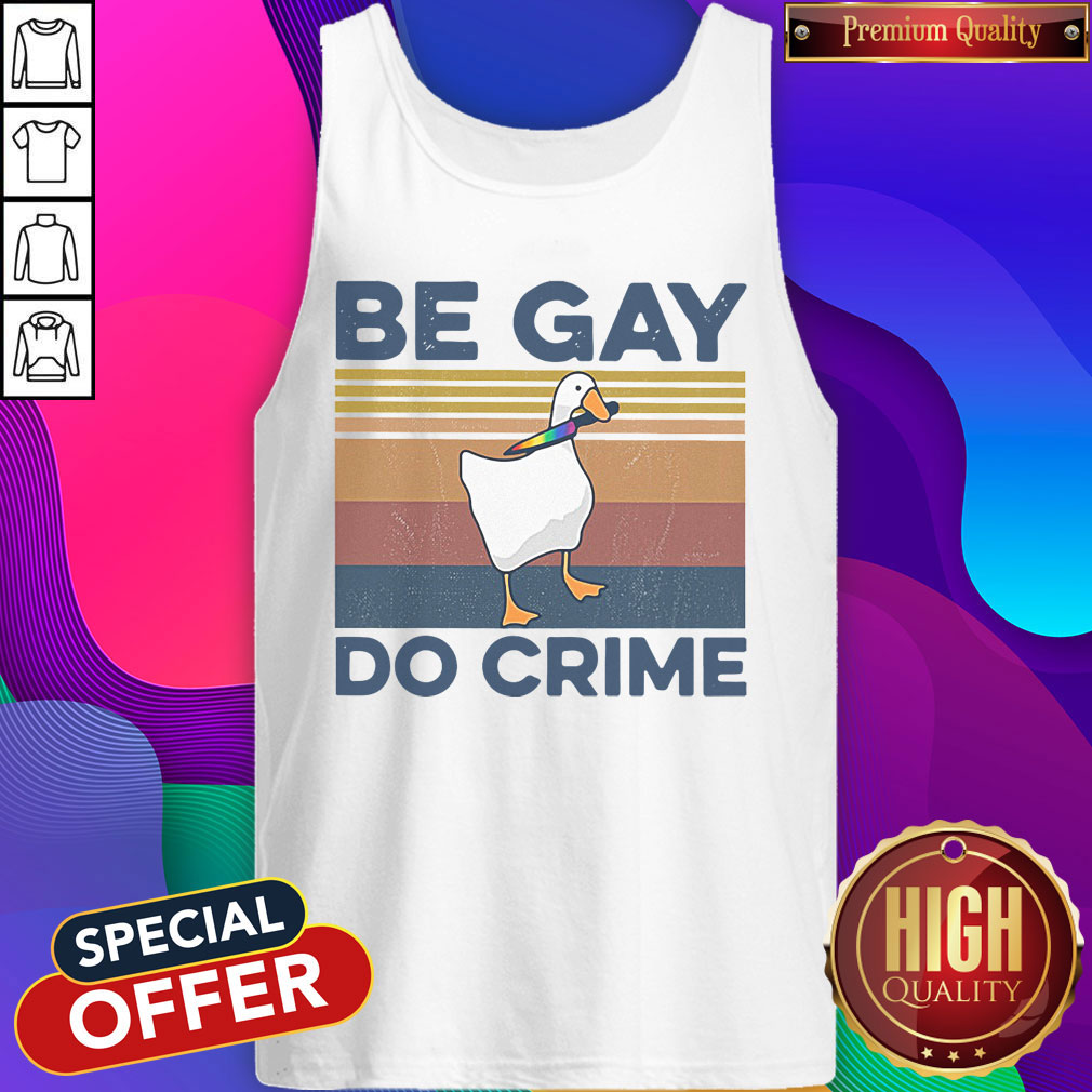 Official Duck Be Gay Do Crime Vintage Shirt - Image 2