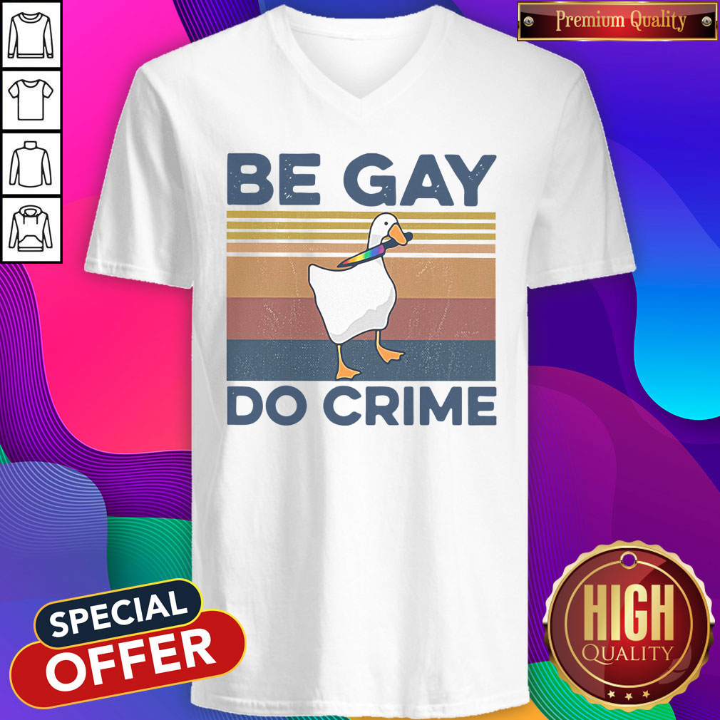 Official Duck Be Gay Do Crime Vintage Shirt - Image 4