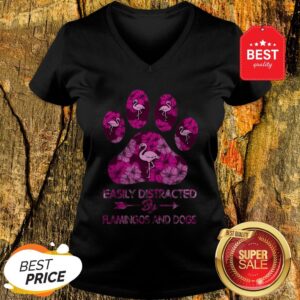 Alternative view of Official Easily Distracted By Flamingos And Dogs Shirt