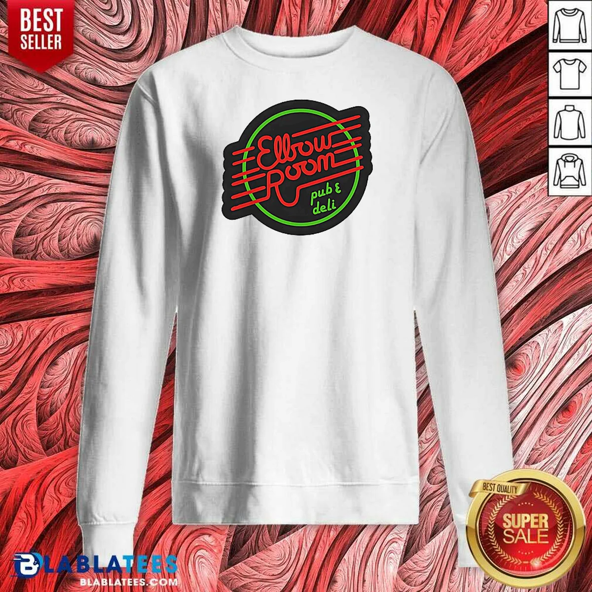 Official Elbow Room Pub And Deli Neon Sign Shirt - Image 4